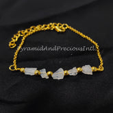 Raw Moonstone Bracelet, Raw Healing Gemstone Bracelet, Dainty Handmade Bracelet, Bracelet For Women